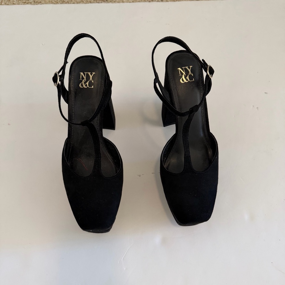 New York & Company Elegant Black High Heels Platform Shoes
